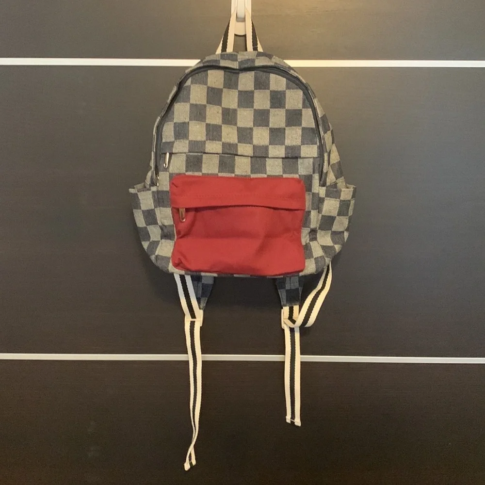 Wild Fable Medium Dome Check Print Colorblock Backpack